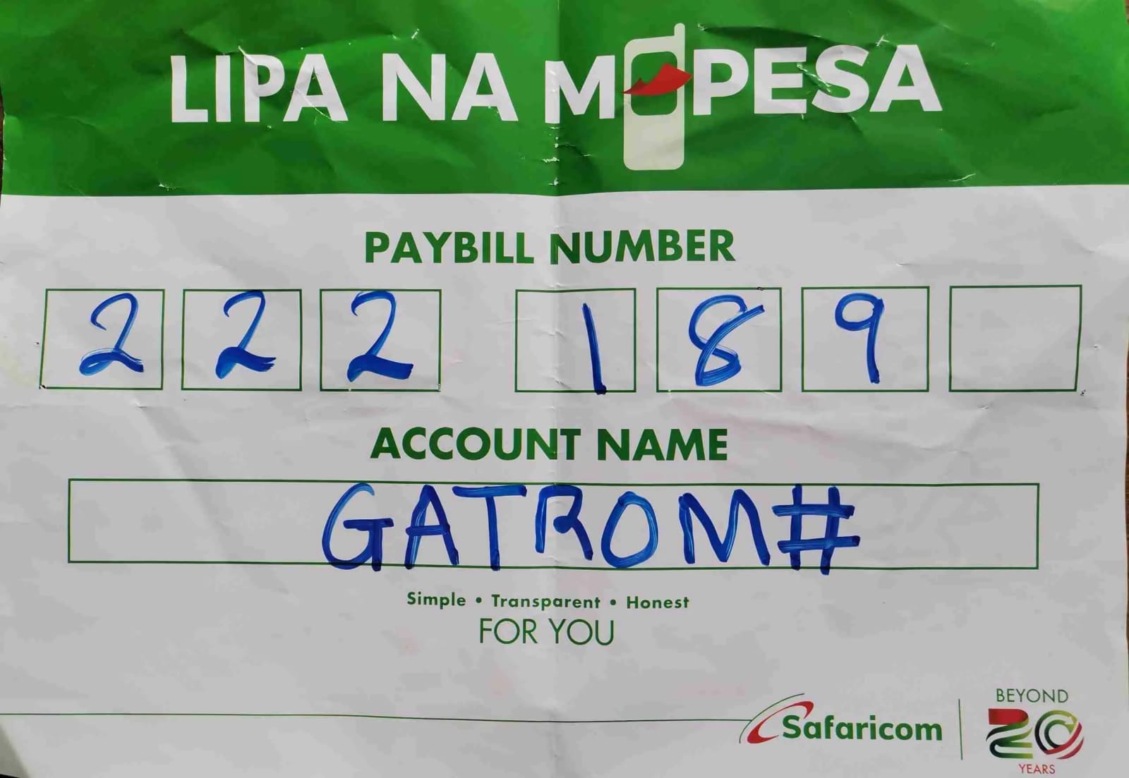 Official MPESA PAYBILL for Primecraft Kitchenware