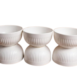 6 Pcs White melamine bowls 5.5 Inch
