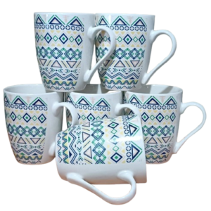 6 Pcs Stylish Ceramic Mug White 1327