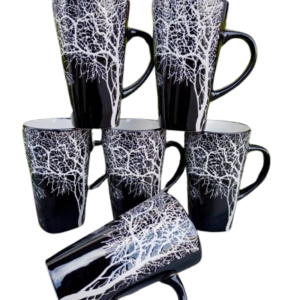6 Pcs Stylish Black Tree Ceramic Mug Ksh 1370