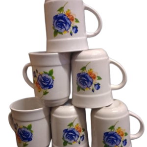 6 Pcs 1408 Floral White Ceramic Mug Ksh 600