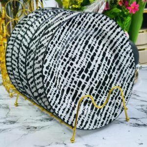 6 Pcs Zebra Dinner Plate 10.5 Inch