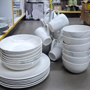 24 Pcs Stoneware Dinner Set White Ksh 8500