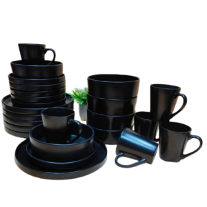 24 Pcs Black Dinner Set