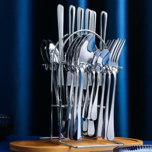 Silver Cutlery Set Complete with Forks, Knives, and Spoons