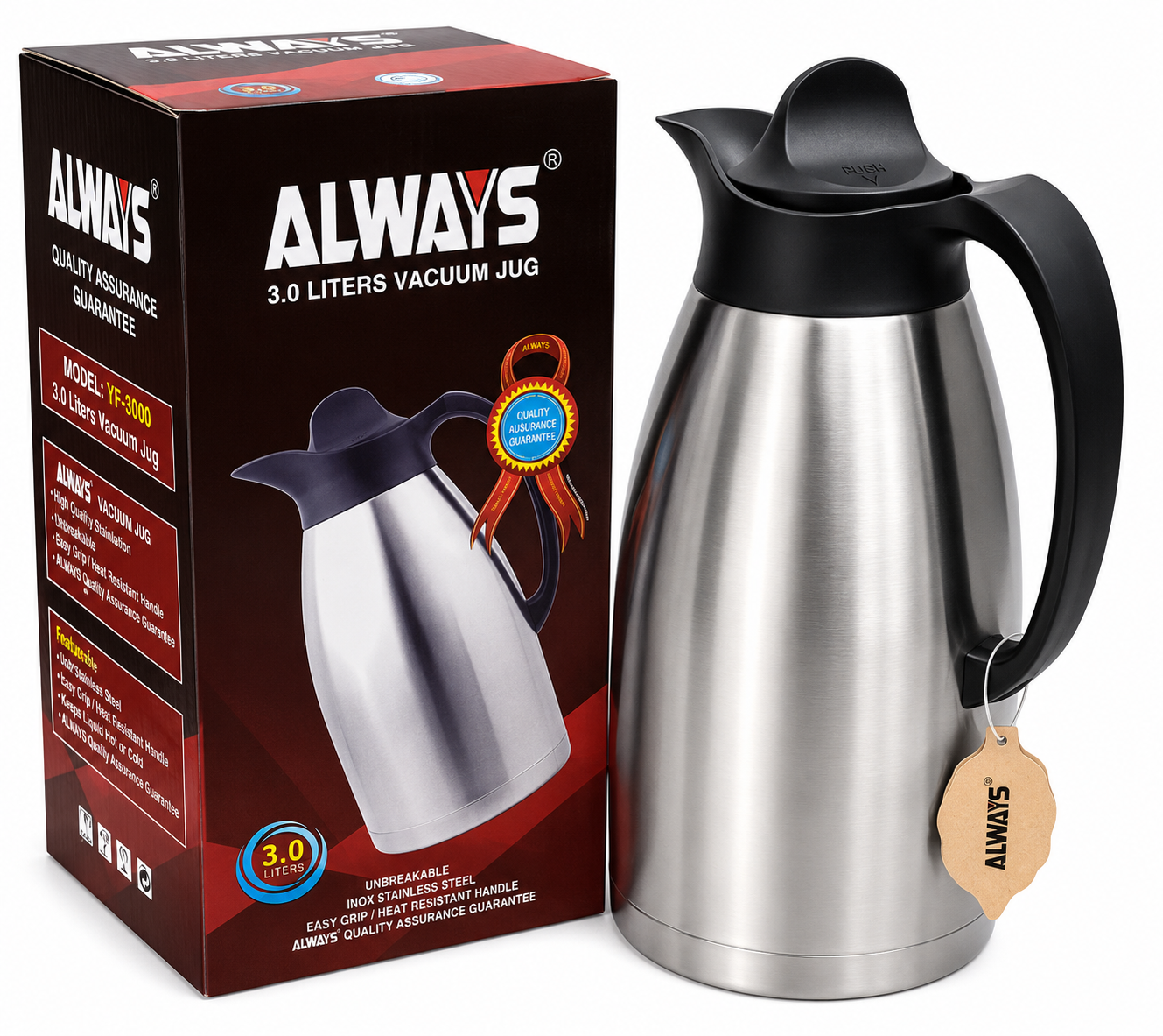 3 Litres Always Stainless-Steel Flask Always 3 Litres Vacuum Flask
