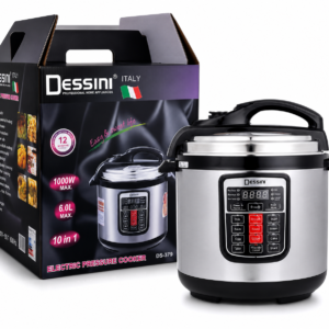 Buy the Dessini 6L Electric Pressure Cooker 10-in-1 in Kenya. Powerful 1000W multicooker with digital controls for fast, safe, energy-saving cooking.