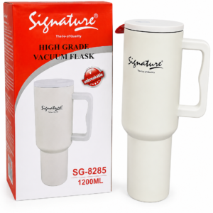 Signature 1200ml Stainless Steel Vacuum Travel Mug with Handle & Straw